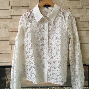 Lulu's Floral Button Down Blouse